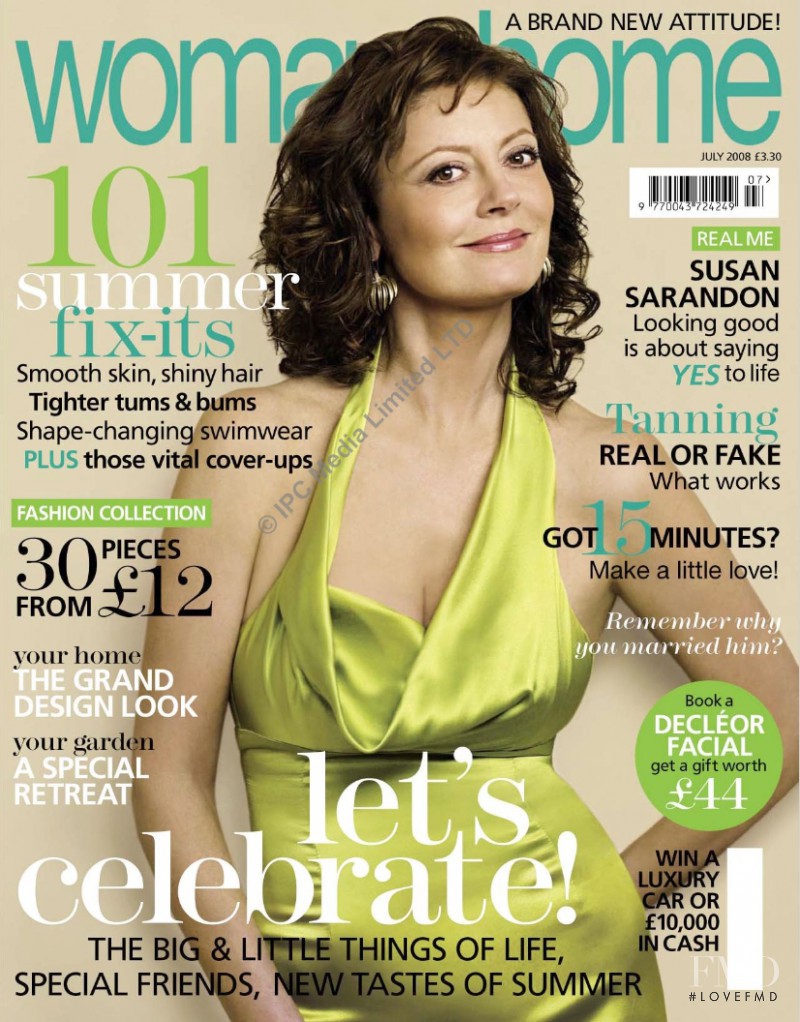 Susan Sarandon featured on the woman&home cover from July 2008