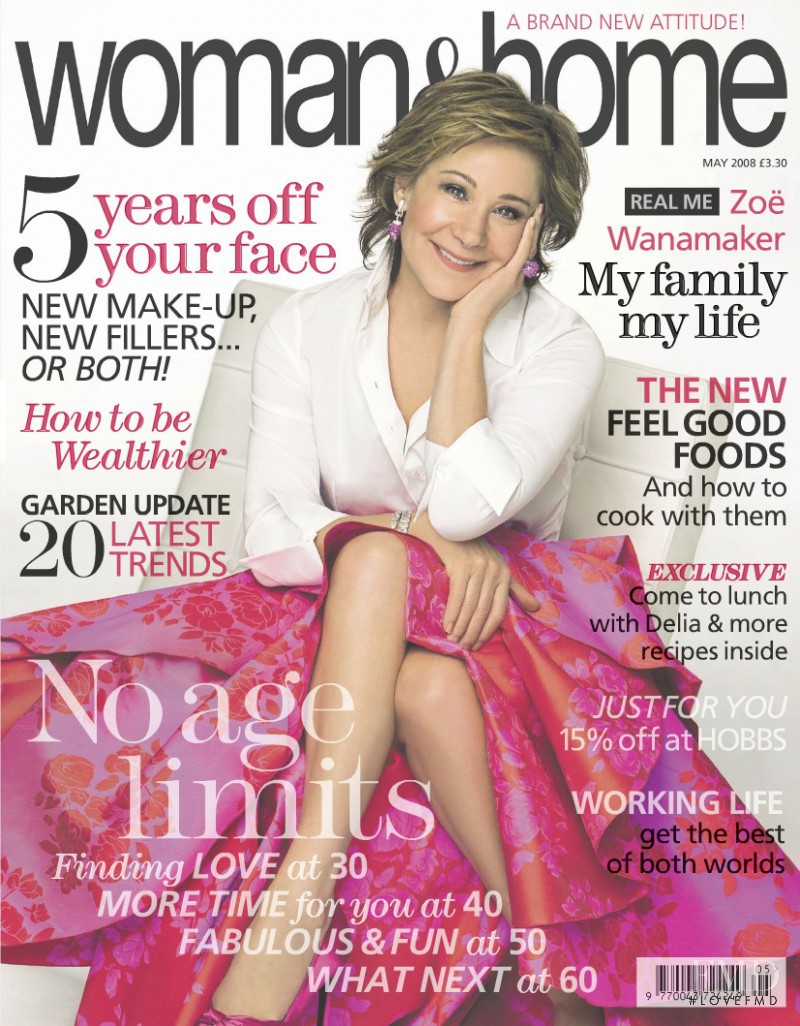 Zoe Wanamaker featured on the woman&home cover from May 2008