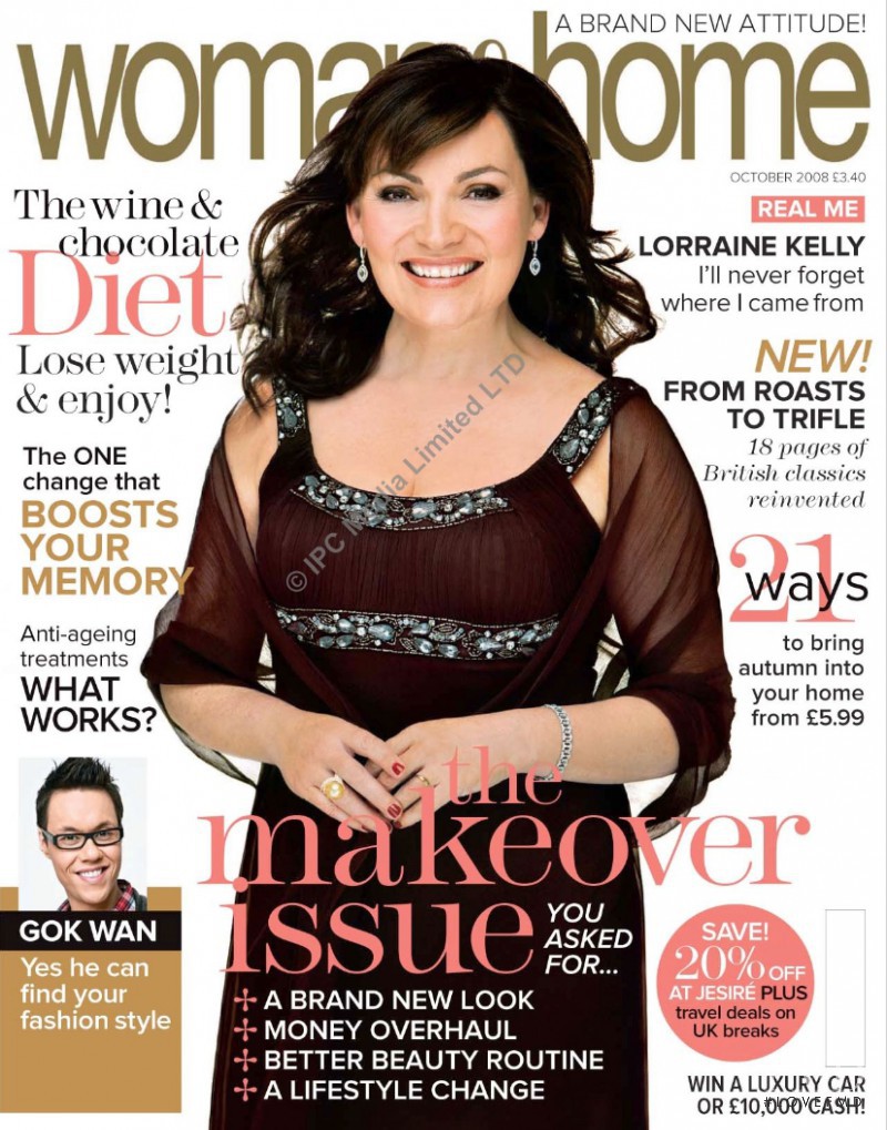 Lorraine Kelly featured on the woman&home cover from October 2008