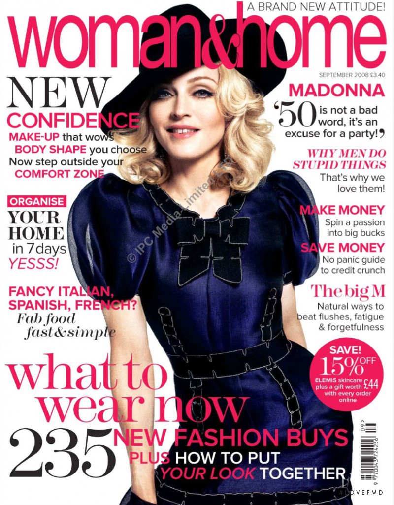 Madonna featured on the woman&home cover from September 2008