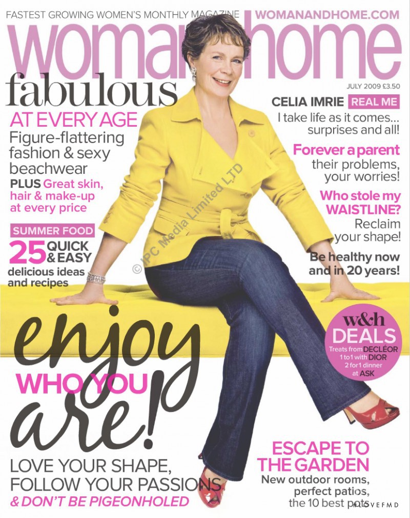 Celia Imrie featured on the woman&home cover from July 2009