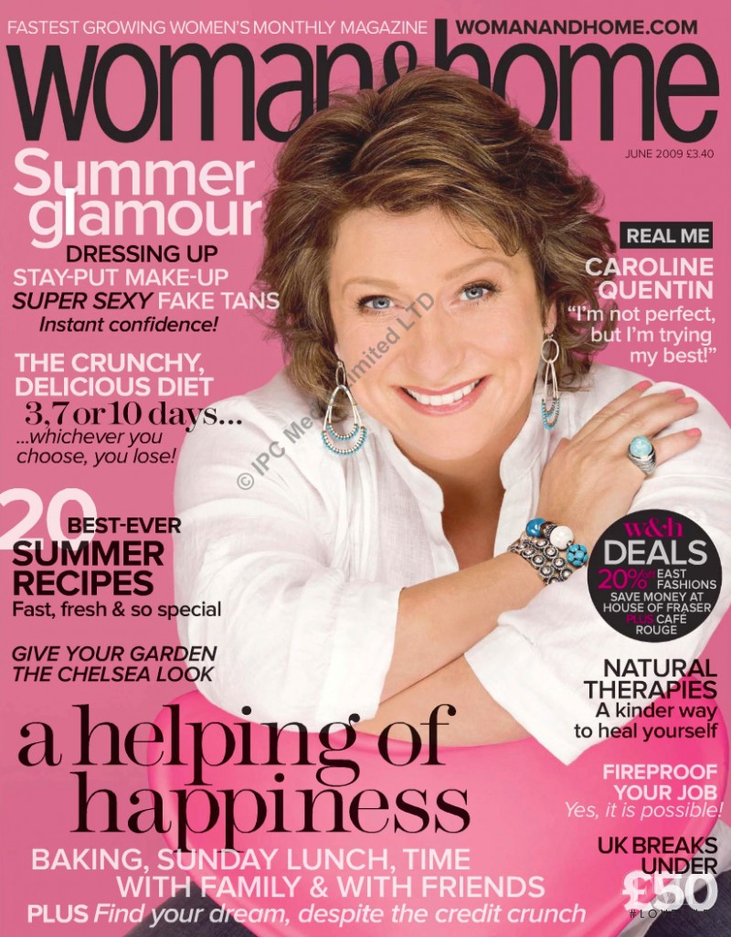 Caroline Quentin featured on the woman&home cover from June 2009