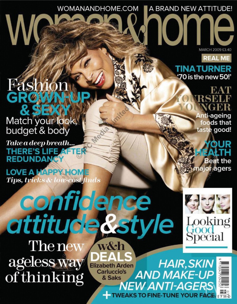 Tina Turner featured on the woman&home cover from March 2009