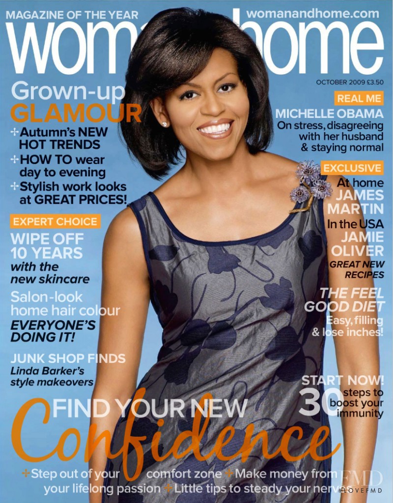 Michelle Obama featured on the woman&home cover from October 2009