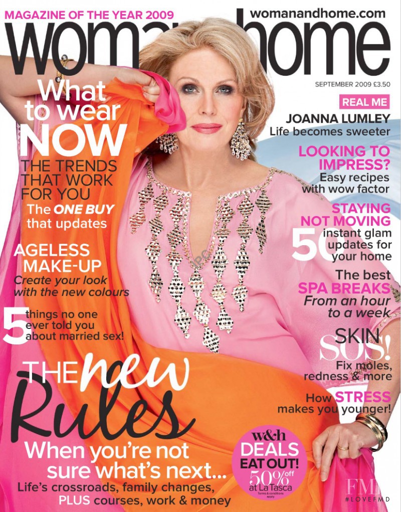 Joanna Lumley featured on the woman&home cover from September 2009