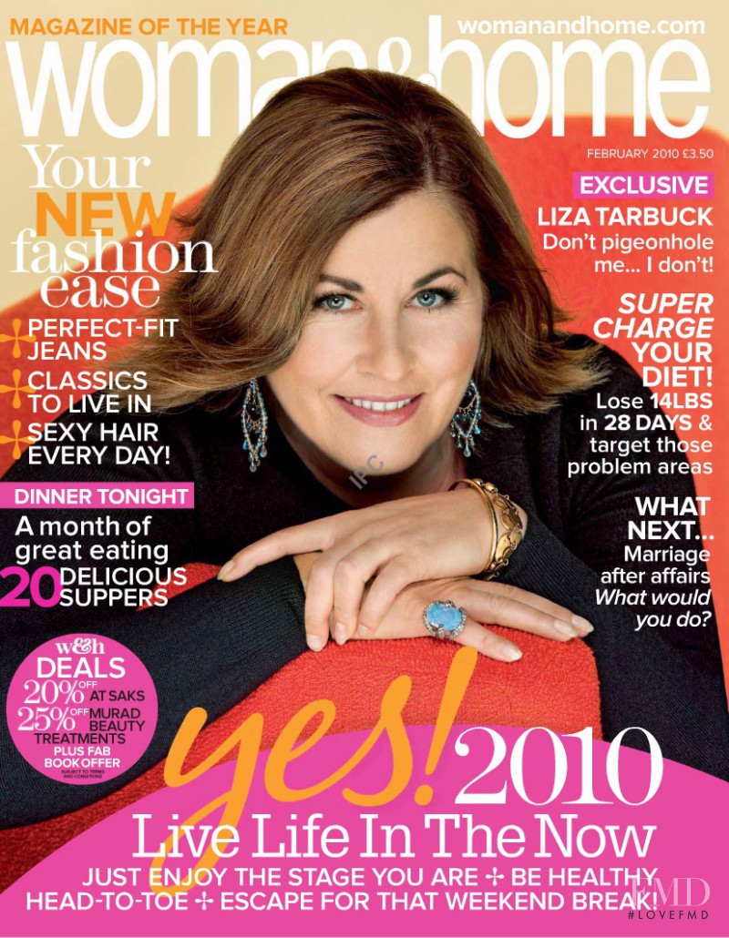 Liza Tarbuck featured on the woman&home cover from February 2010