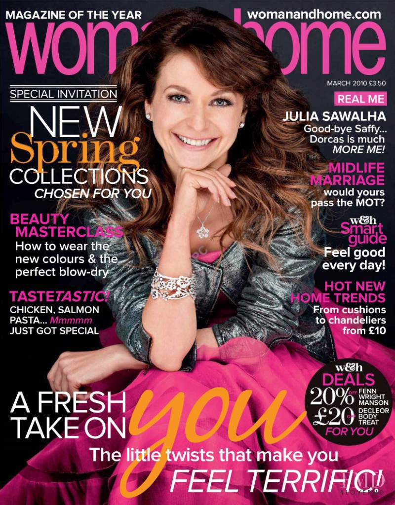 Julia Sawalha featured on the woman&home cover from March 2010