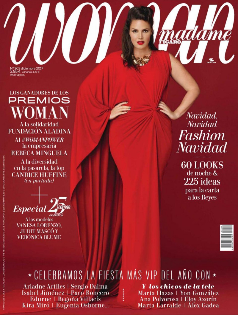 Candice Huffine featured on the Woman Madame Figaro Spain cover from December 2017