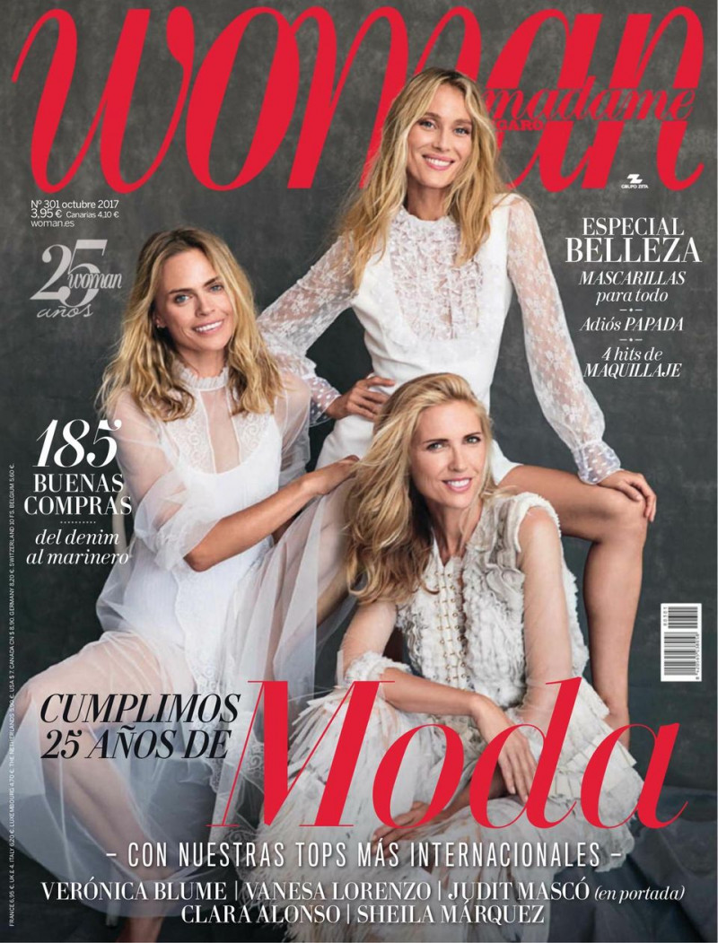 Nieves Alvarez, Veronica Blume, Judit Masco featured on the Woman Madame Figaro Spain cover from October 2017