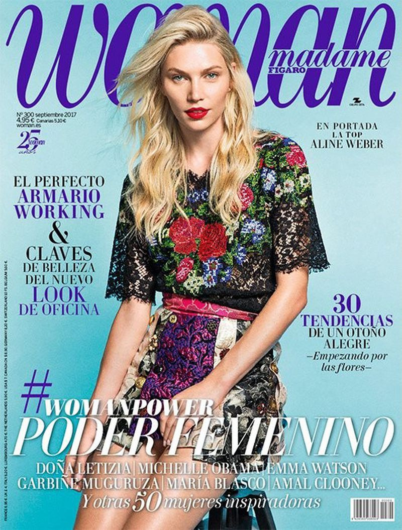 Aline Weber featured on the Woman Madame Figaro Spain cover from September 2017