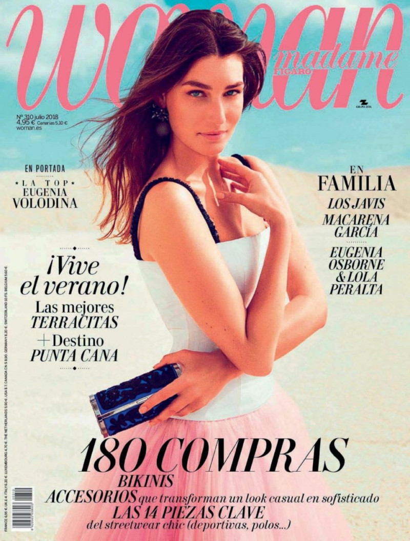 Eugenia Volodina featured on the Woman Madame Figaro Spain cover from July 2018