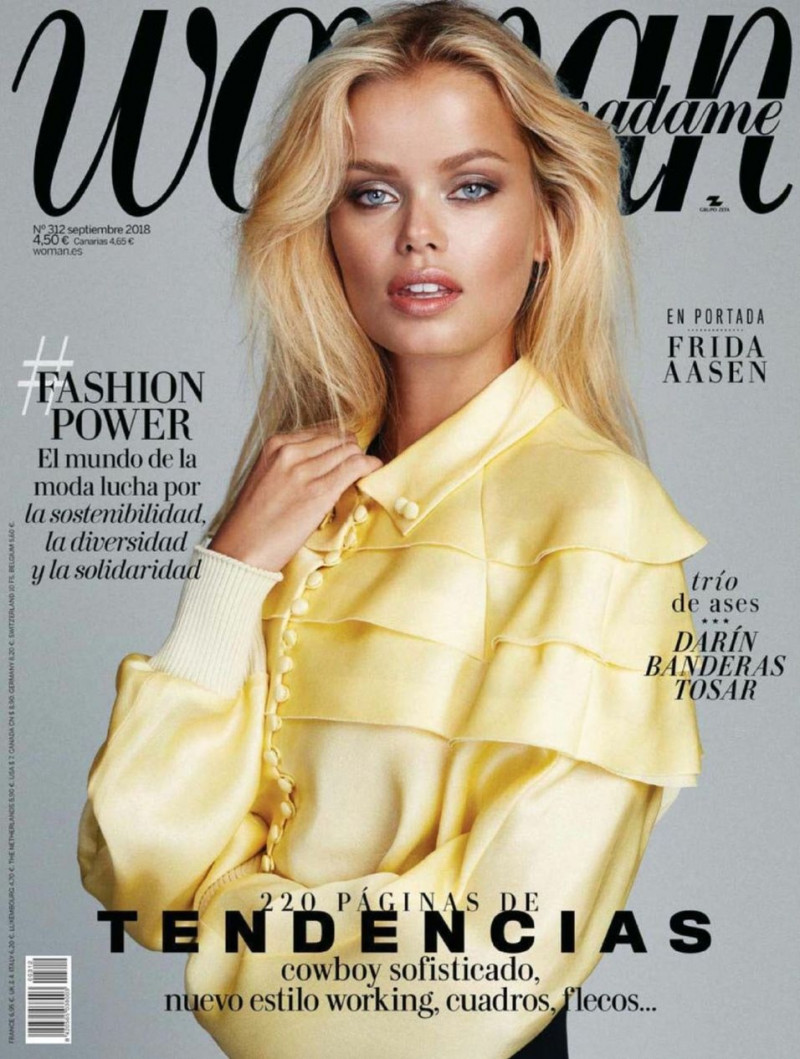 Frida Aasen featured on the Woman Madame Figaro Spain cover from September 2018