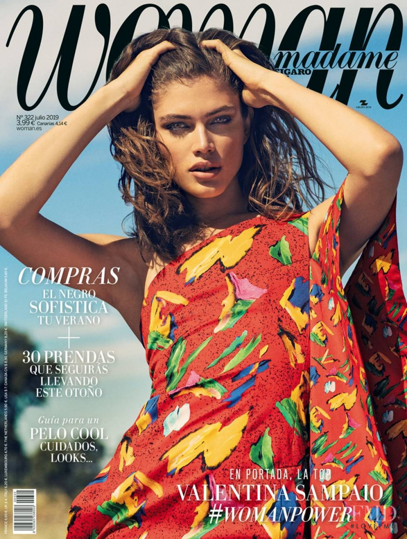 Valentina Sampaio featured on the Woman Madame Figaro Spain cover from July 2019