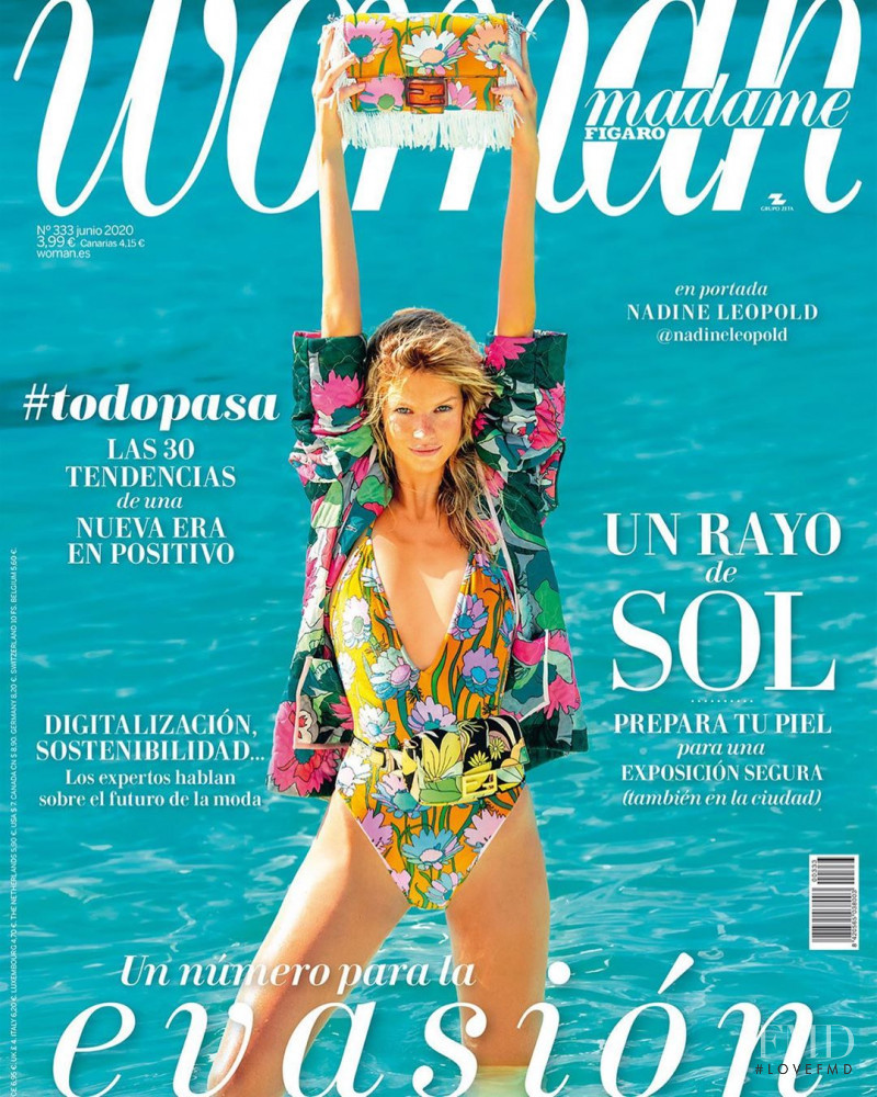 Nadine Leopold featured on the Woman Madame Figaro Spain cover from June 2020