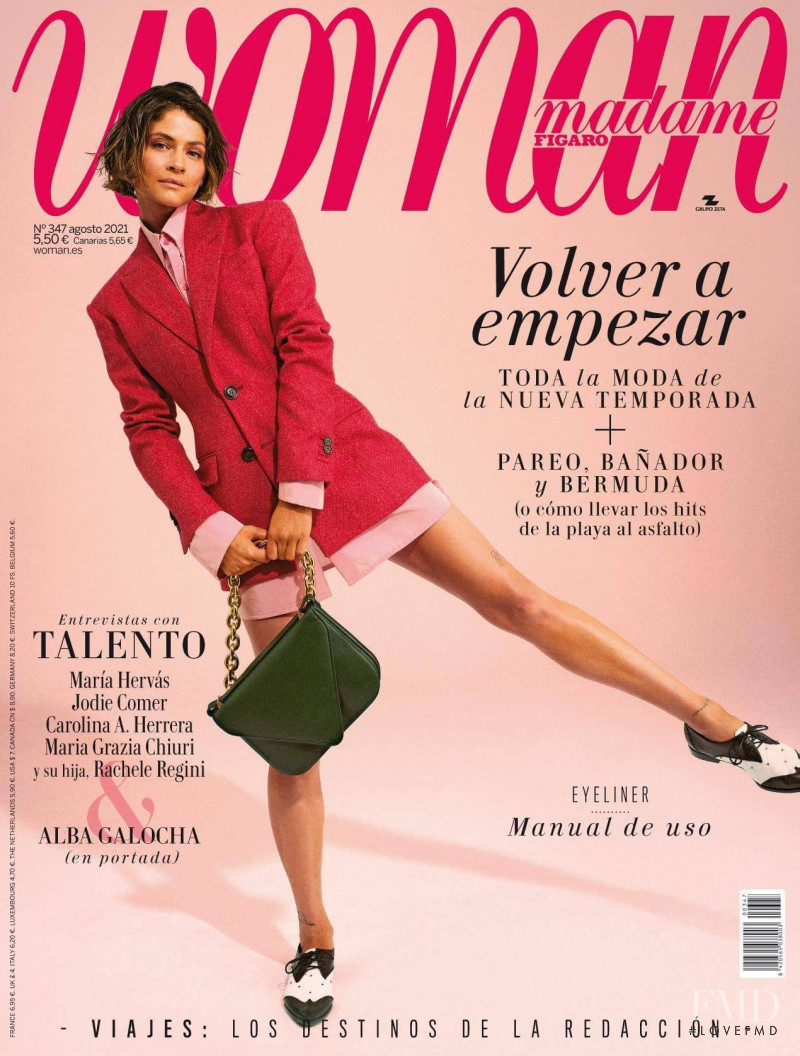 Alba Galocha featured on the Woman Madame Figaro Spain cover from August 2021