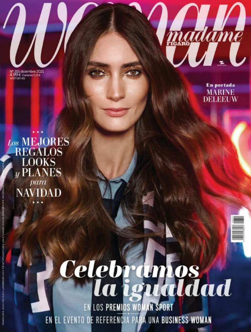 Marine Deleeuw featured on the Woman Madame Figaro Spain cover from December 2021