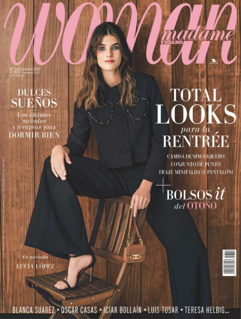 Lucia Lopez featured on the Woman Madame Figaro Spain cover from October 2021