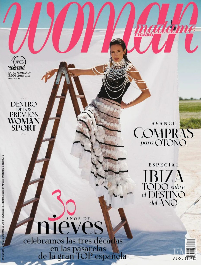 Nieves Alvarez featured on the Woman Madame Figaro Spain cover from August 2022