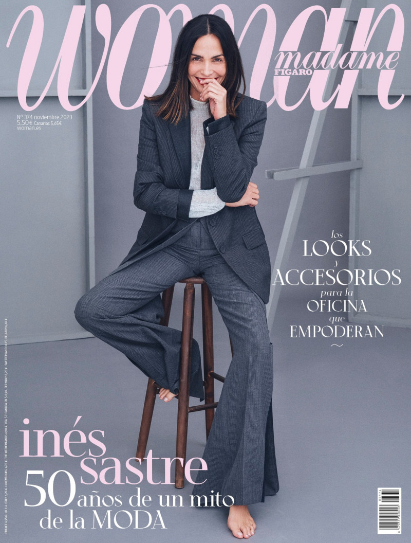 Ines Sastre featured on the Woman Madame Figaro Spain cover from November 2023
