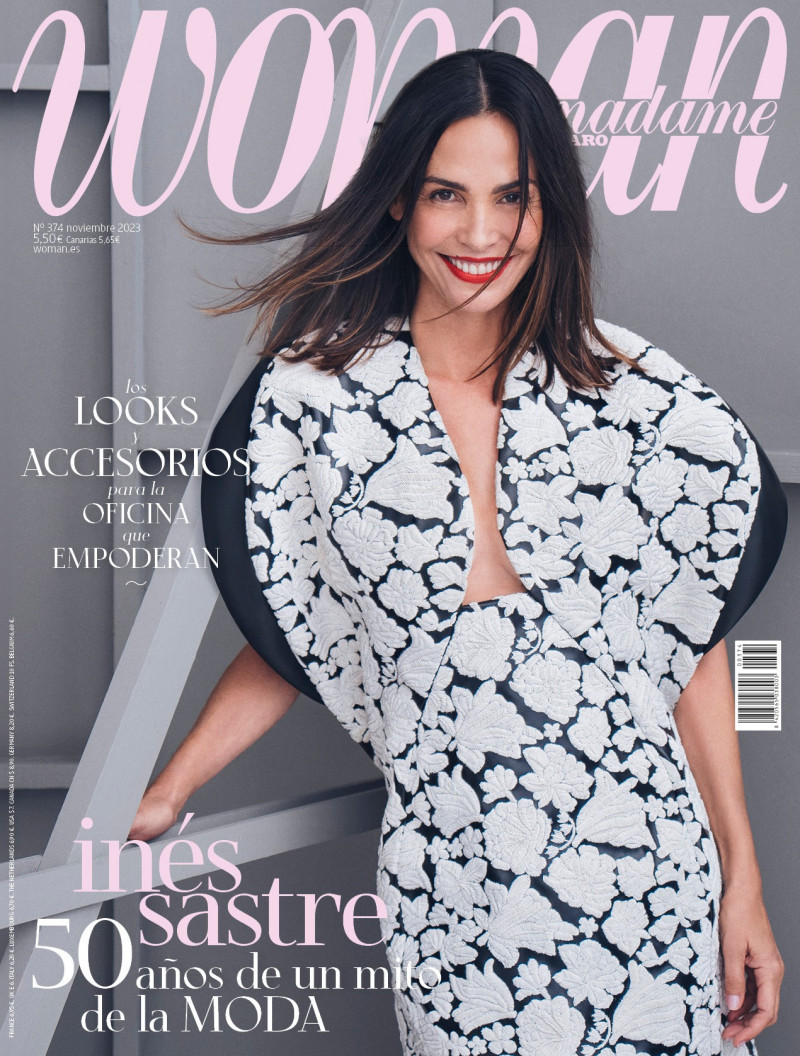 Ines Sastre featured on the Woman Madame Figaro Spain cover from November 2023