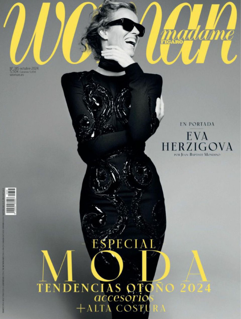 Eva Herzigova featured on the Woman Madame Figaro Spain cover from October 2024