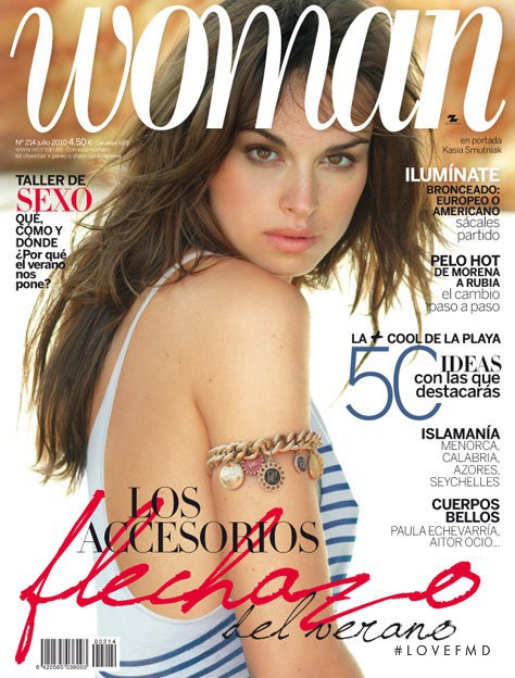 Kasia Smutniak featured on the Woman Madame Figaro Spain cover from July 2010