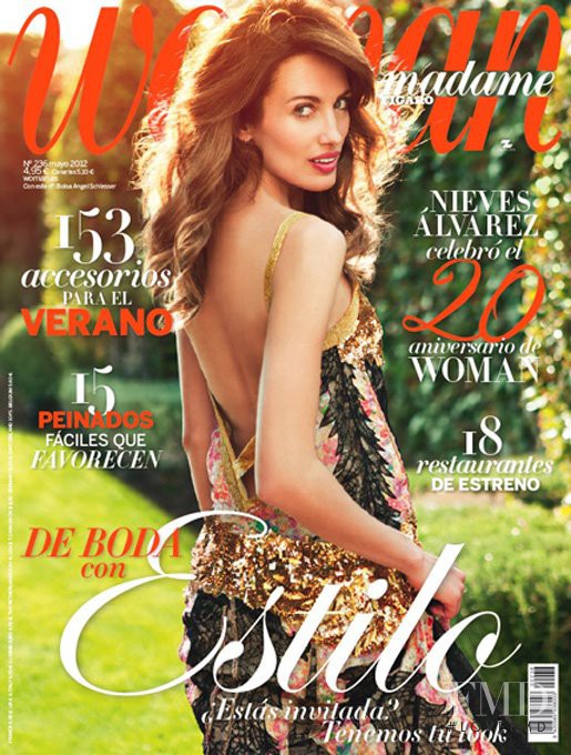 Nieves Alvarez featured on the Woman Madame Figaro Spain cover from May 2012