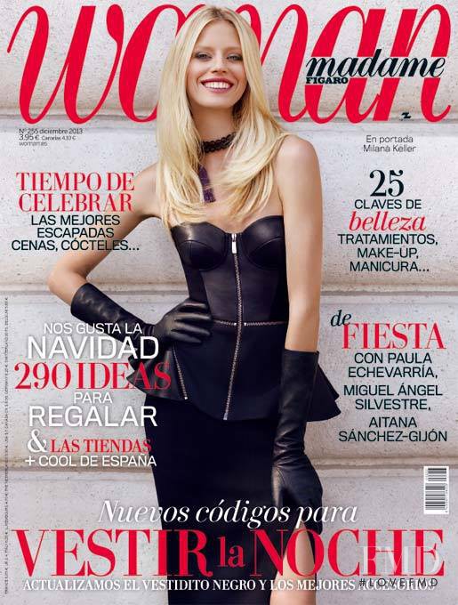 Milana Keller featured on the Woman Madame Figaro Spain cover from December 2013