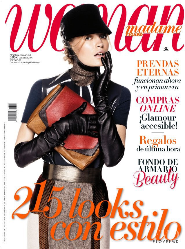 Yulia Vasiltsova featured on the Woman Madame Figaro Spain cover from January 2013