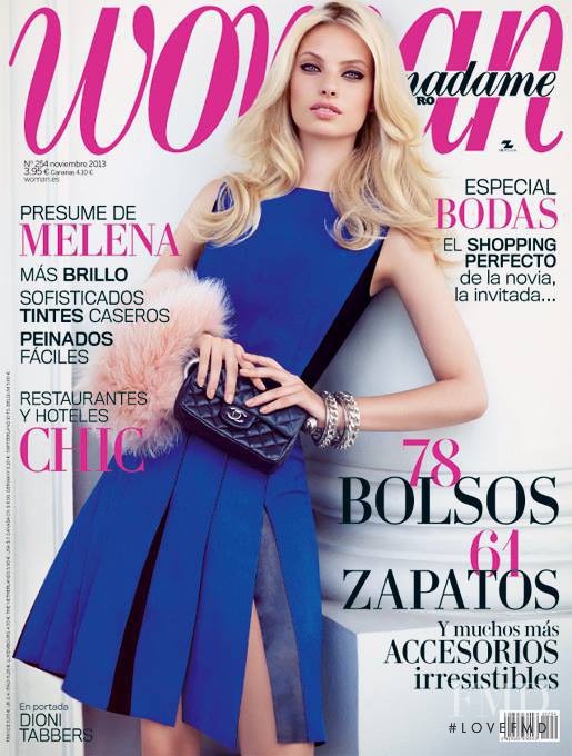 Dioni Tabbers featured on the Woman Madame Figaro Spain cover from November 2013