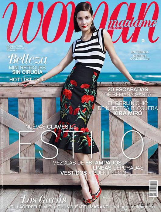 Mariana Coldebella featured on the Woman Madame Figaro Spain cover from April 2015