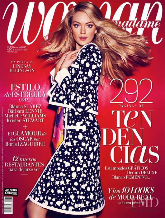 Lindsay Ellingson featured on the Woman Madame Figaro Spain cover from March 2015