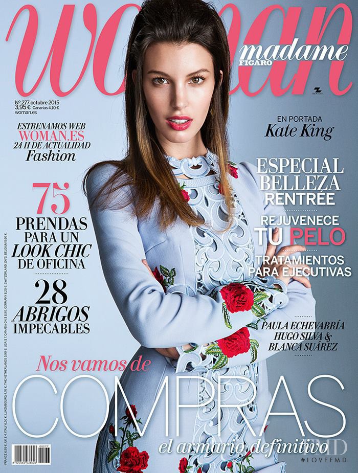 Kate King featured on the Woman Madame Figaro Spain cover from October 2015