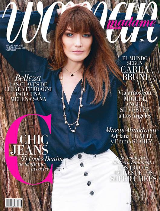 Carla Bruni featured on the Woman Madame Figaro Spain cover from April 2016