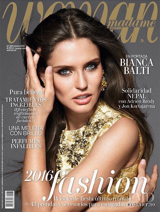 Bianca Balti featured on the Woman Madame Figaro Spain cover from January 2016