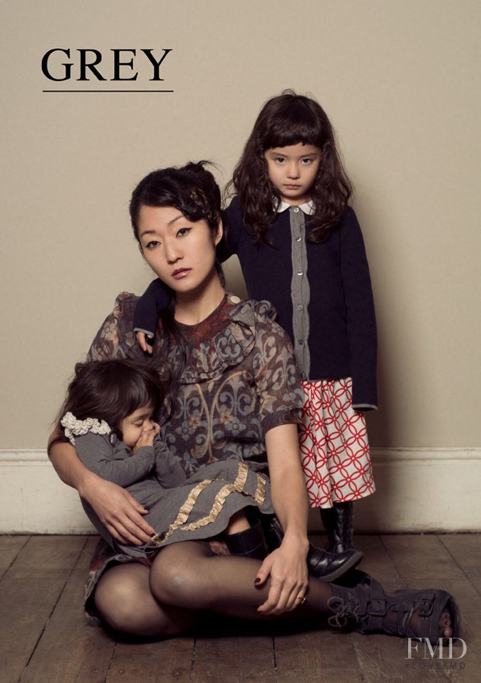 Hiroe Takei, her daughters featured on the GREY Magazine cover from March 2013