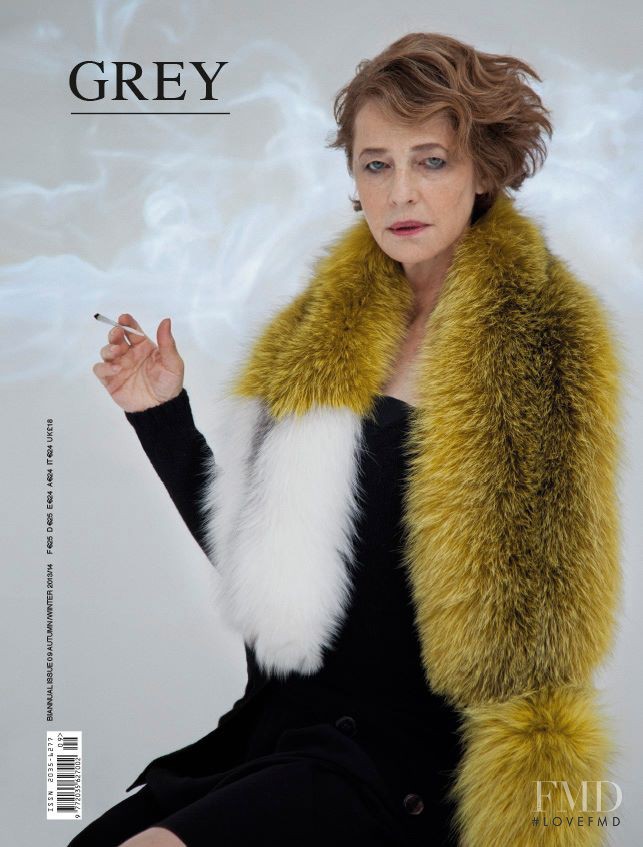 Charlotte Rampling featured on the GREY Magazine cover from October 2013