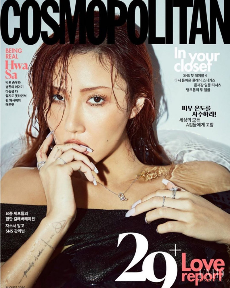Hwasa featured on the Cosmopolitan Korea cover from August 2020