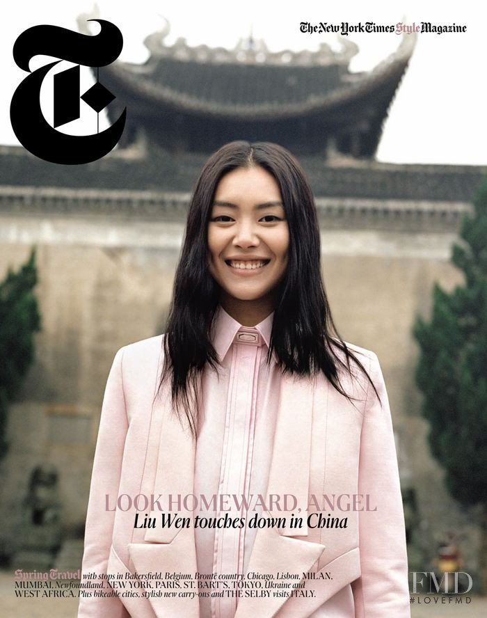 Liu Wen featured on the T - The New York Times Style - USA cover from March 2012