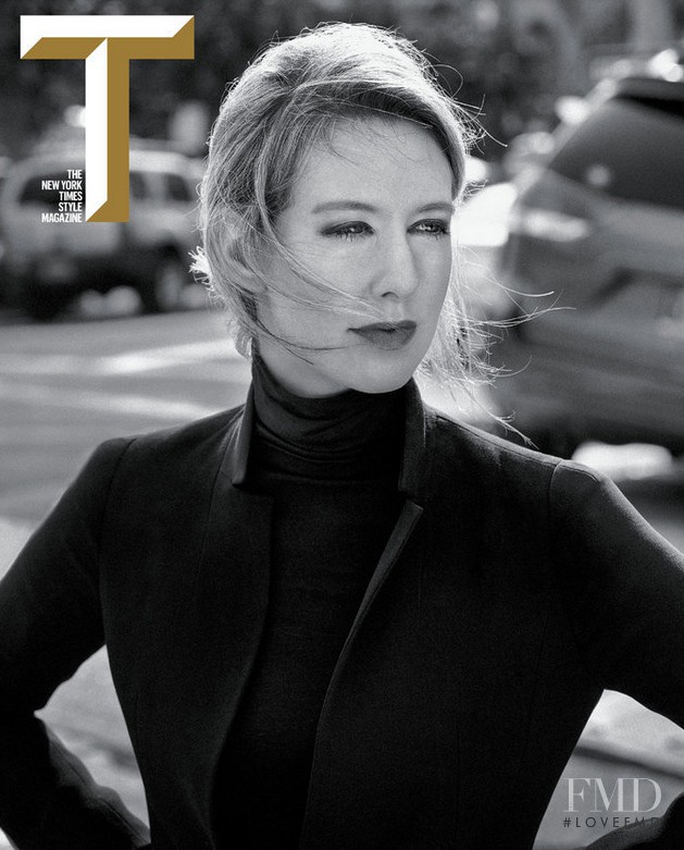 Elizabeth Holmes featured on the T Style cover from October 2015