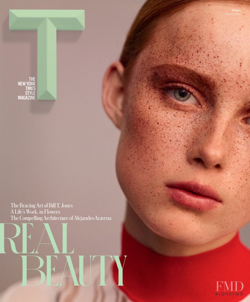Rianne Van Rompaey featured on the T Style cover from June 2016