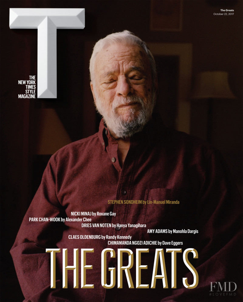 Stephen Sondheim featured on the T Style cover from October 2017