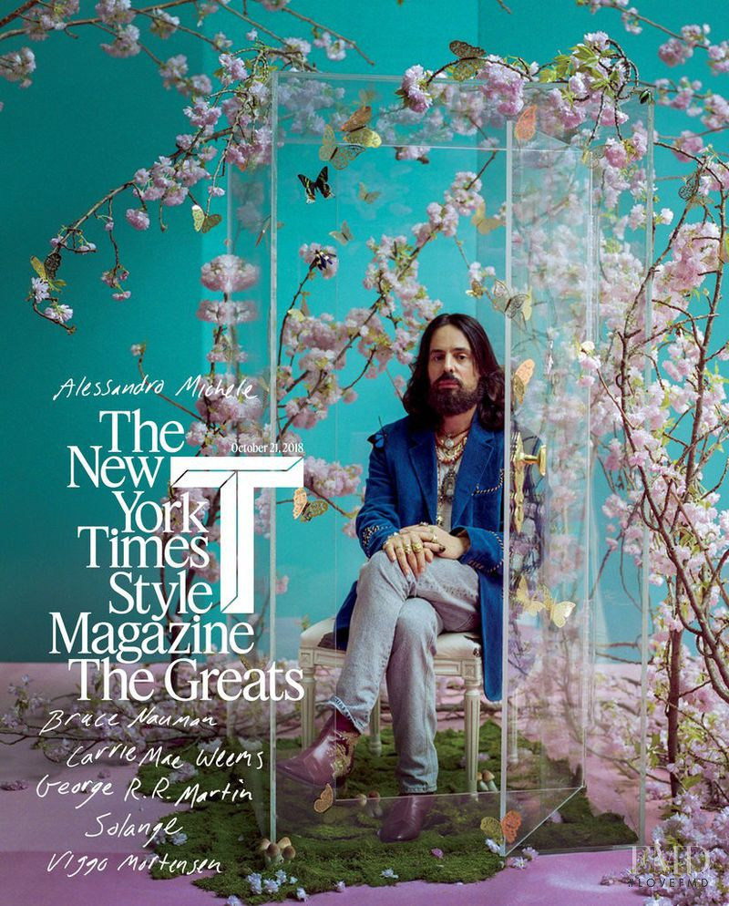 Alessandro Michele featured on the T Style cover from October 2018