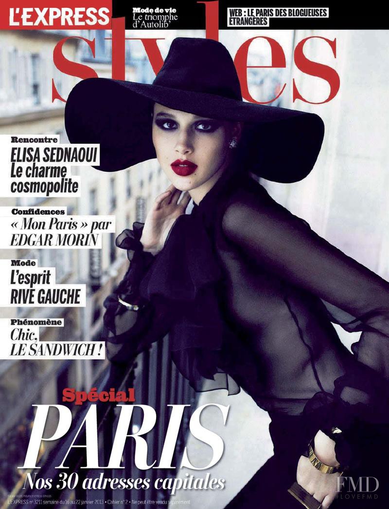 Anais Pouliot featured on the L\'Express Styles cover from January 2013