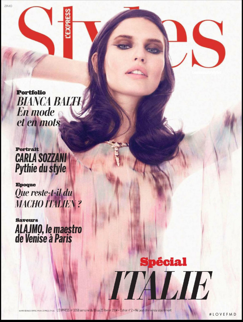 Bianca Balti featured on the L\'Express Styles cover from February 2014