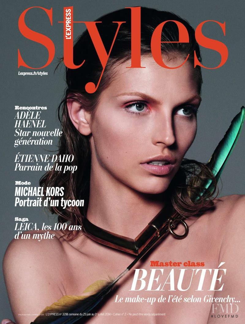 Karlina Caune featured on the L\'Express Styles cover from June 2014