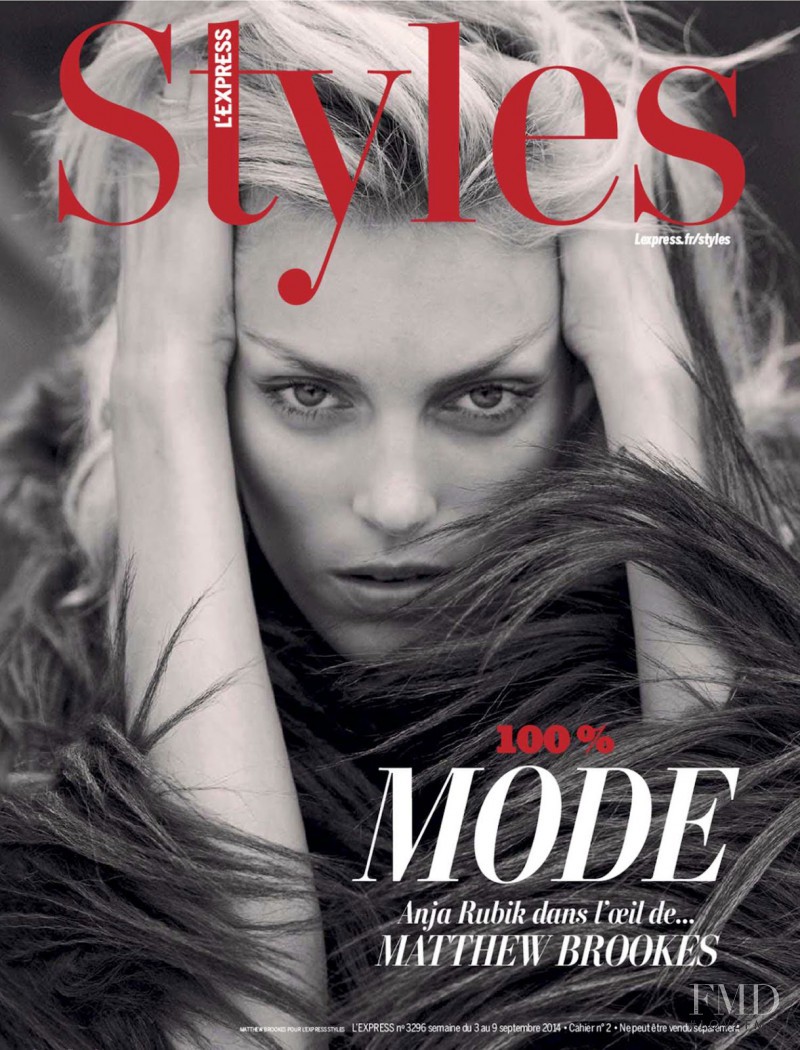 Anja Rubik featured on the L\'Express Styles cover from September 2014