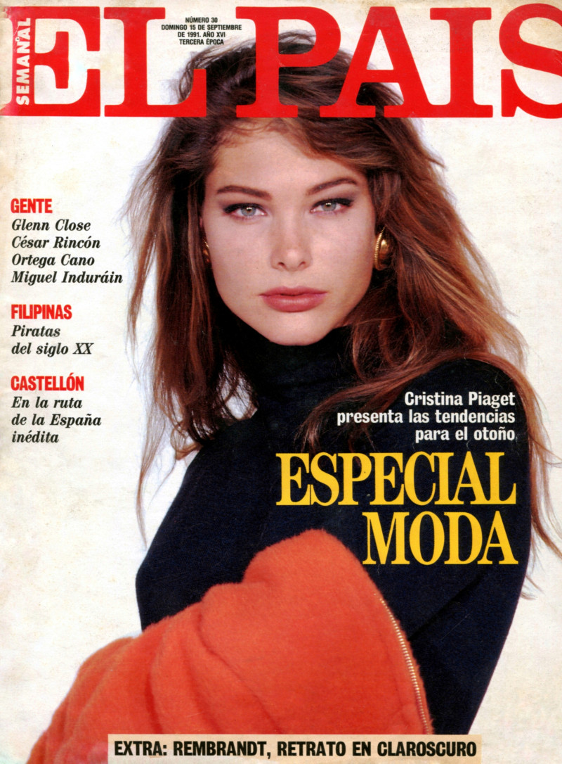 Cristina Piaget featured on the El País Semanal cover from September 1991