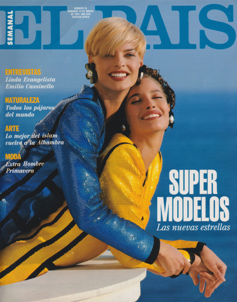 Christy Turlington, Linda Evangelista featured on the El País Semanal cover from March 1992