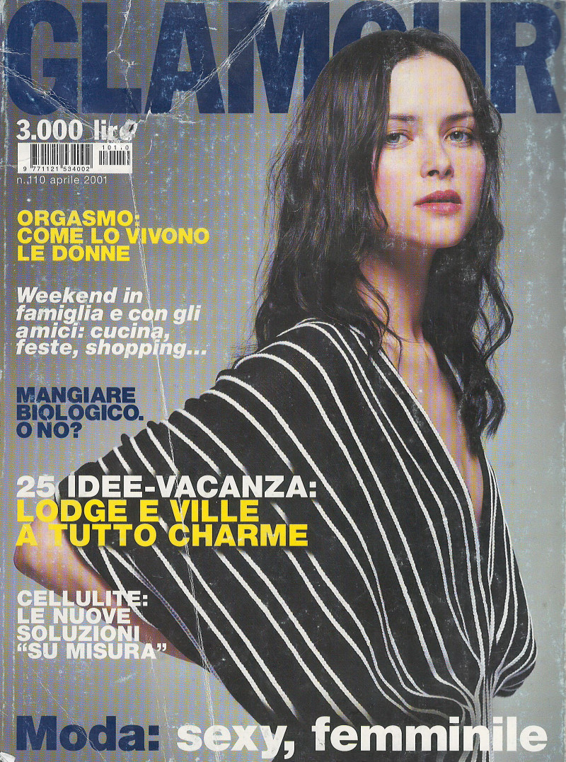 Tasha Tilberg featured on the Glamour Italy cover from April 2001